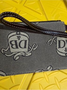Dooney & Bourke Black and Cream Monogram Wristlet